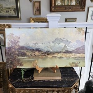 Vintage B. Gerhart "Mountain View" Gellman Fine Art Print 12x24 MCM Decor